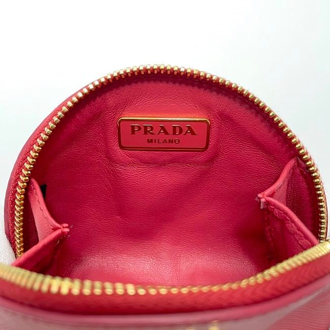 Prada Coin Case Pink 1m1218 Excellent Condition Saffiano Leather Preowned
