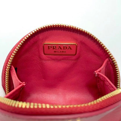 Prada Coin Case Pink 1m1218 Excellent Condition Saffiano Leather Preowned