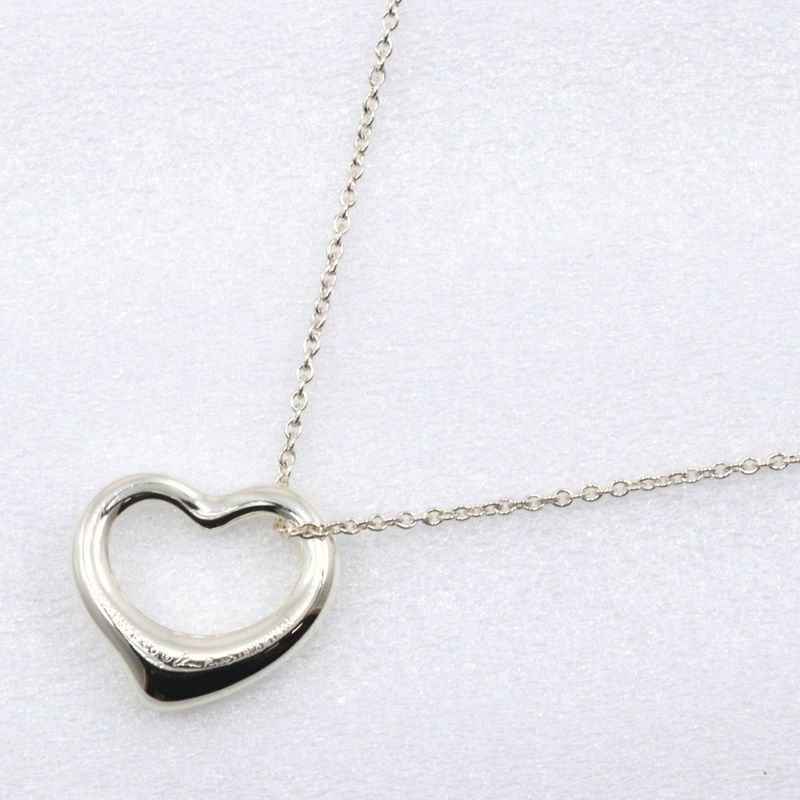 Tiffany & Co Open Heart Elsa Peretti 925 Silver Ladies 2.7g Necklace