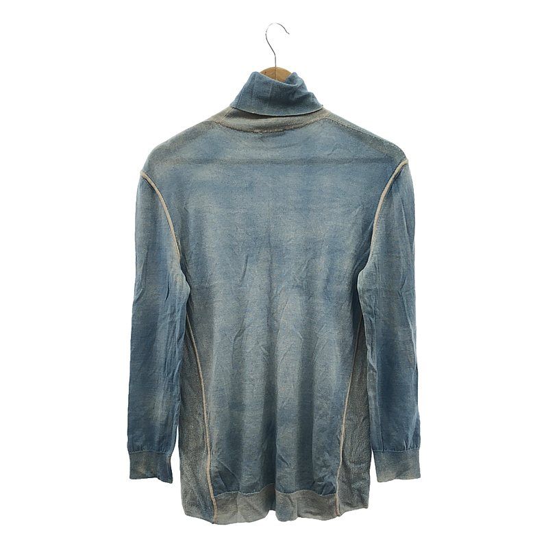 Bottega Veneta - Cashmere Silk Gradient Turtleneck Knit - 38 - Blue - Women's