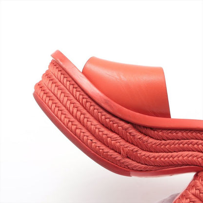 Celine Phoebe Period Leather Jute Sandals Women's 36 Red Made In Italy