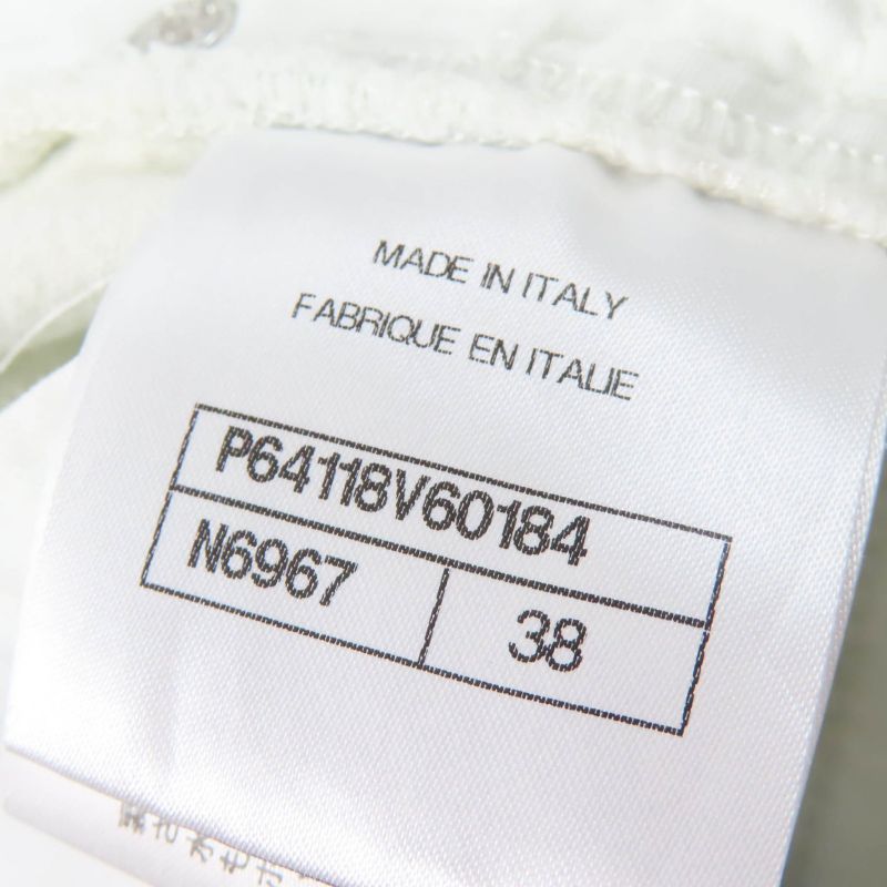 CHANEL P64118v60184 100% Cotton Coco Button Denim Pants Indigo 38 Made In Italy