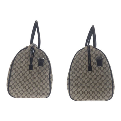 Gucci Brown Silver Hardware GG Supreme Canvas/leather 101672 Boston Bag