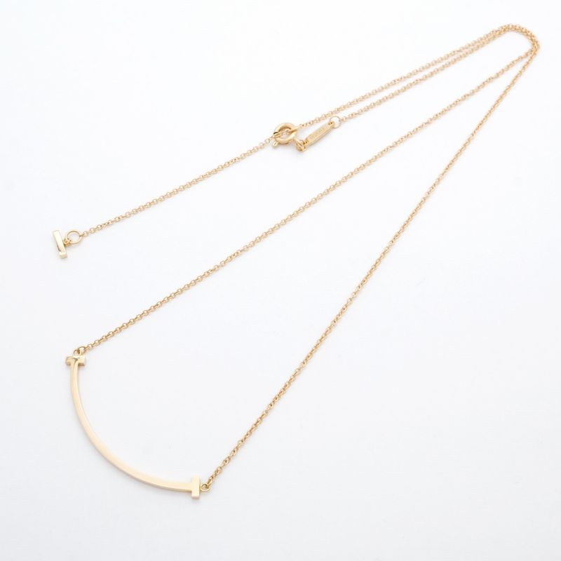 Tiffany & Co Necklace T-smile Small 18K Pink Gold Pink Gold Ladies