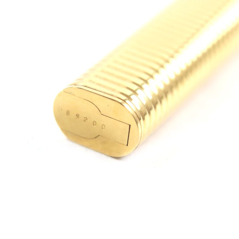 Cartier Vintage Trinity Striped Cap Ballpoint Pen With Gold Case Made In