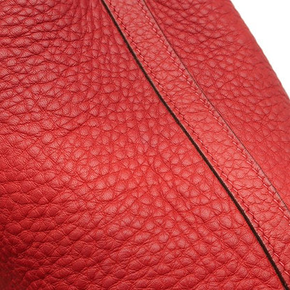 Hermes Handbag Picotin PM Taurillon Clemence Vermilion Silver Hardware Red H
