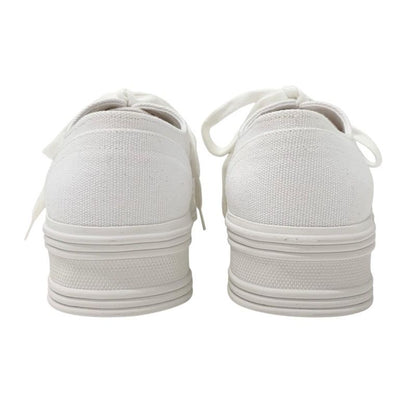 Celine Jane Sneakers Shoes Canvas Leather White Triomphe