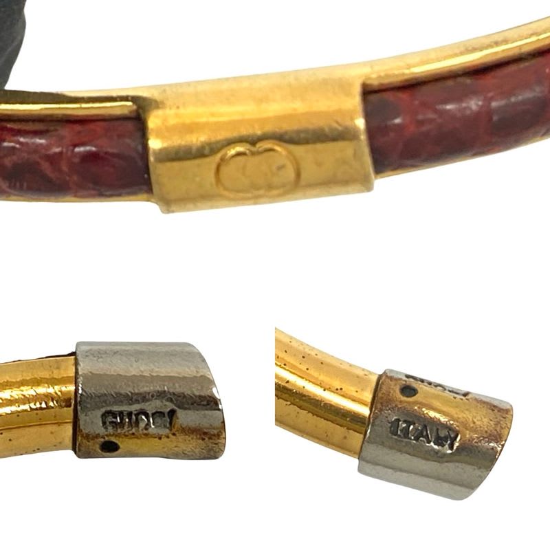 Gucci GG Logo Leather Bangle Bracelet Accessories Small