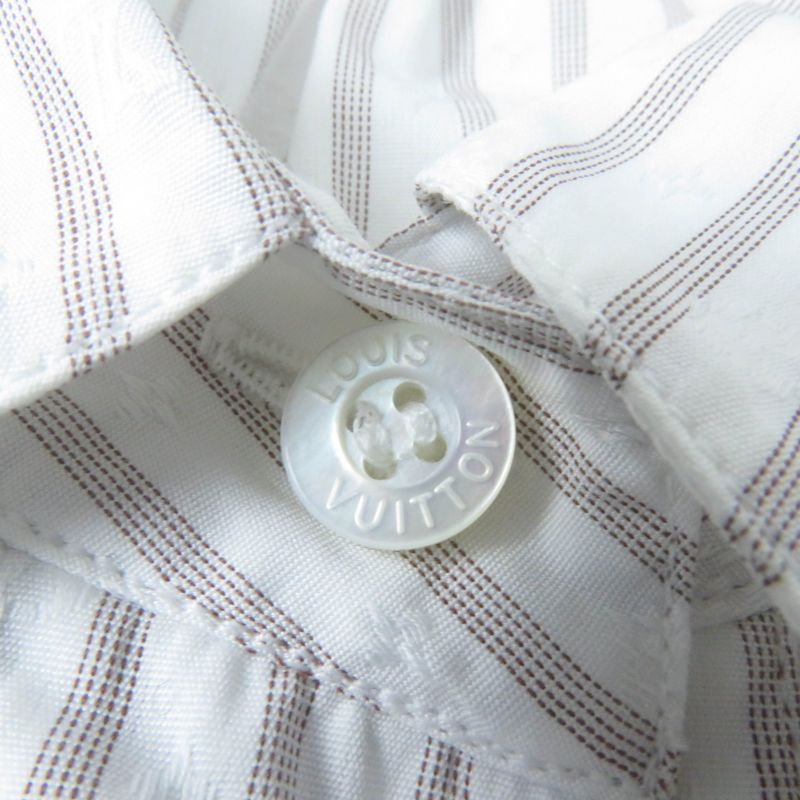 Louis Vuitton 100% Cotton Monogram Pattern LV Embroidery Long Sleeve Shirt