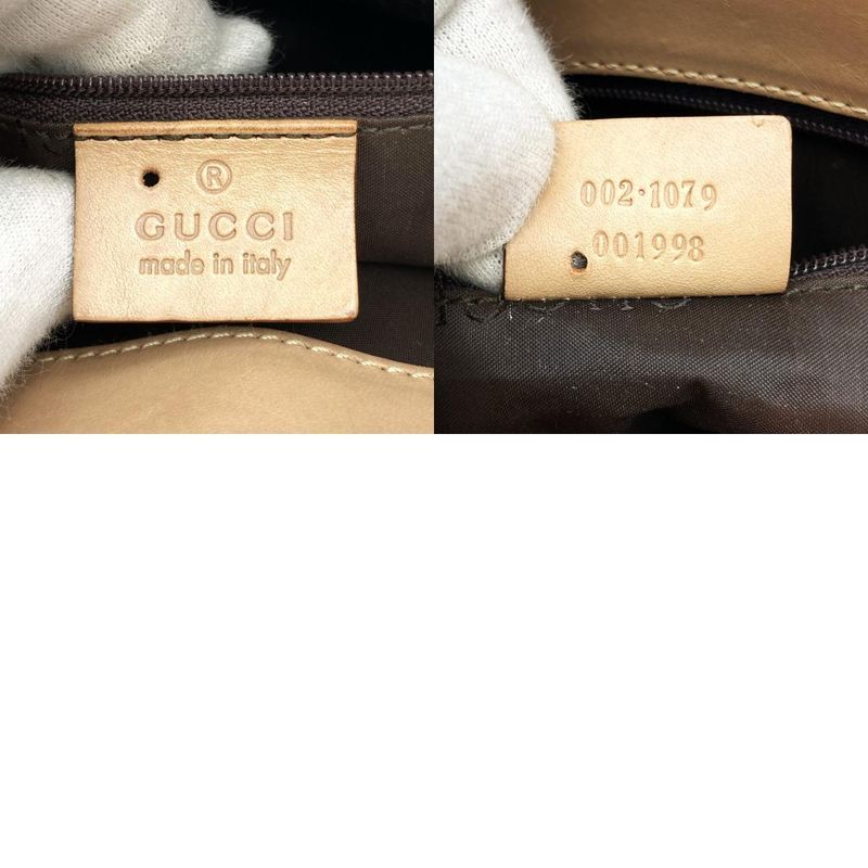 Gucci 002 1079 Handbag Tote Mini Bag Beige GG Canvas Leather Fashion Women