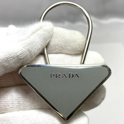 Prada Key Ring Silver Gray M713 Excellent Condition Metal Preowned Prada