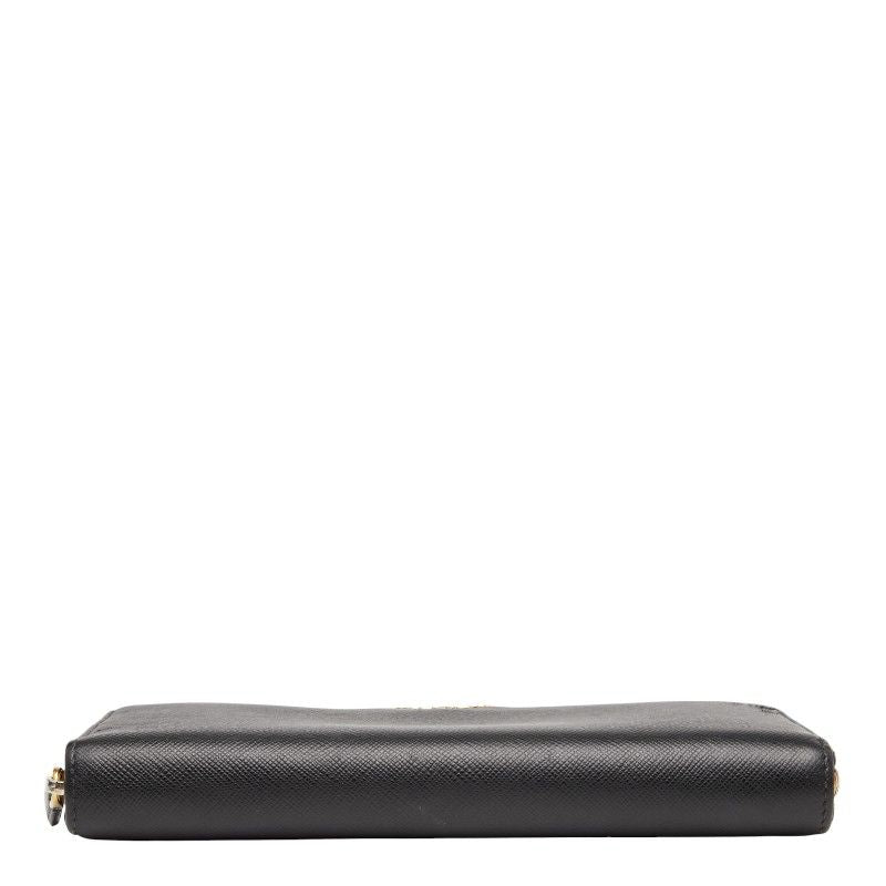 Plat Da Round Zipper Long Wallet 1ml506 Pink Saffiano Leather Women Prada