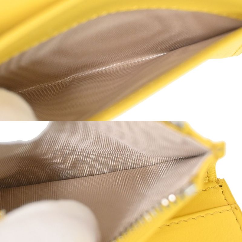 Prada Card Case Coin Purse Fold Wallet Logo Grace Triangle Compact Leather