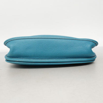 Hermes Shoulder Bag Evelyn 2PM Taurillon Cles Mance Blue Jean Silver Hardware