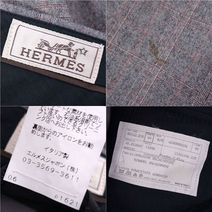 Hermes Pants Long Pants Slacks Check Wool Cashmere