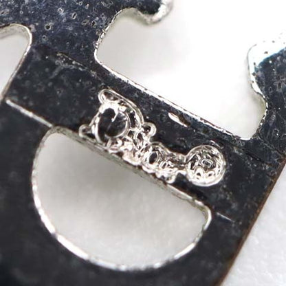 Christian DIOR Necklace Logo Necklace 4.9g Silver Color Accessories H2682