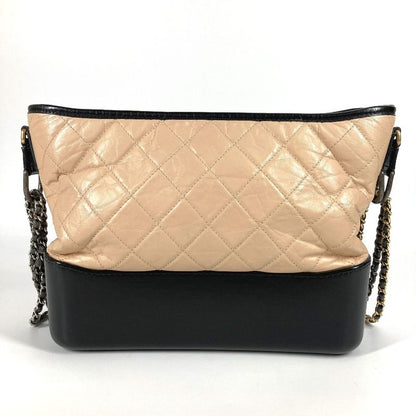 Chanel Shoulder Bag Gabrielle Matelasse Quilted A93824 Leather Beige