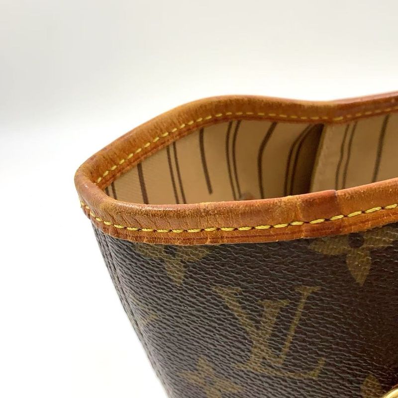 Louis Vuitton Neverfull MM Monogram Leather X PVC Brown Tote Bag Gold M40156