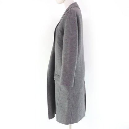 Celine 28h13/6700 100% Cashmere Egg Crombie Coat Front Open Coat Gray 34 Made