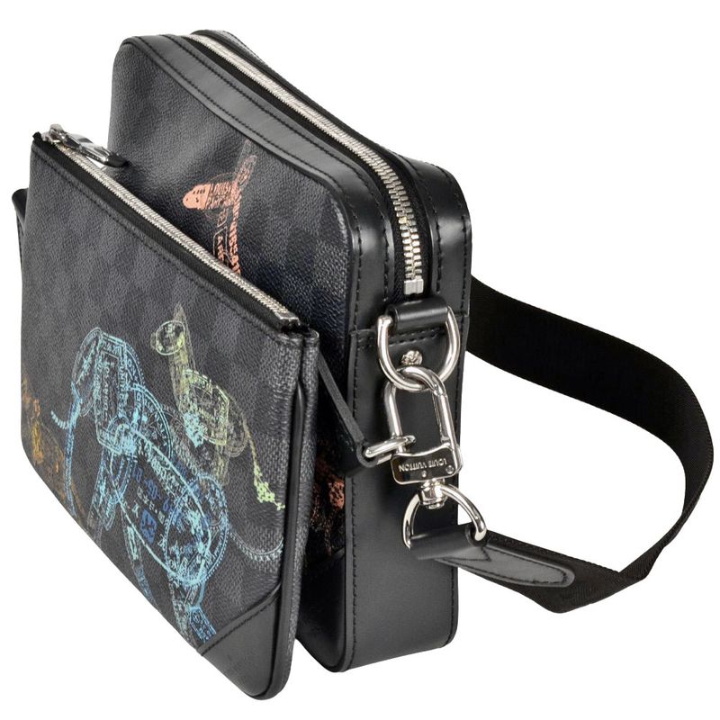 Louis Vuitton Trio Messenger Shoulder Bag Damier Graphite N58040 Black RFID