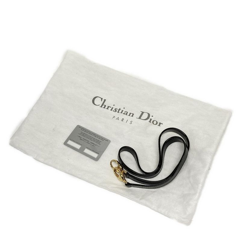 Dior/christian Dior Handbag Lady Dior Medium Bag Black Trotter Leather