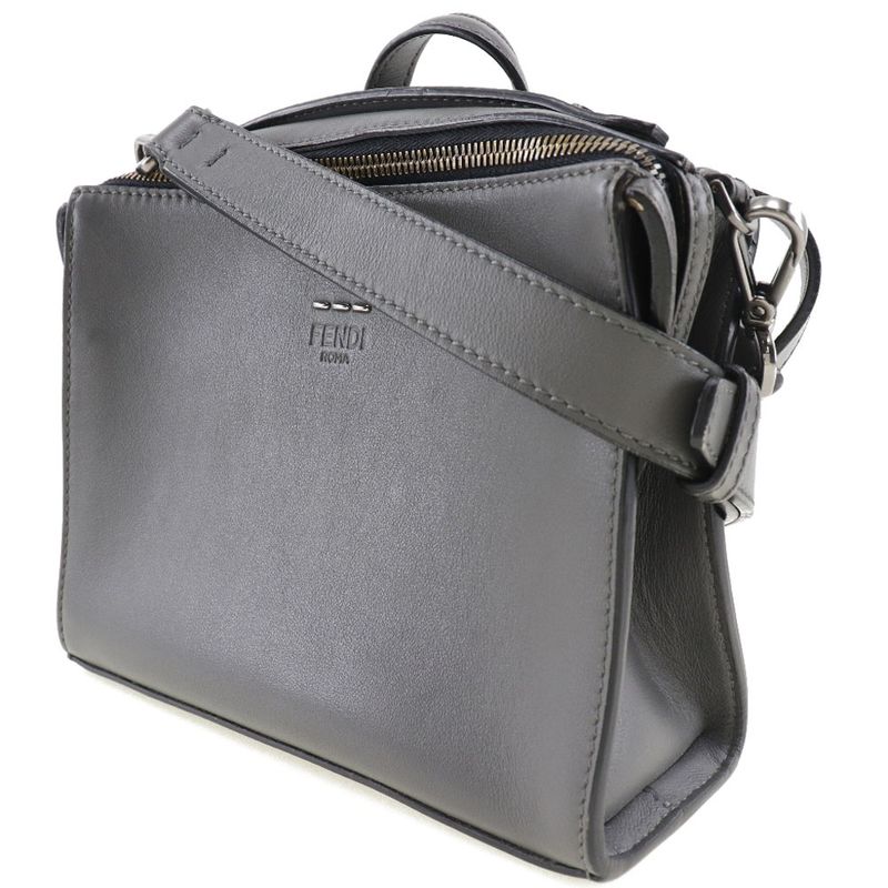 Fendi Mini Messenger 2WAY Shoulder 7m0238o7b Leather Gray Ladies Handbag