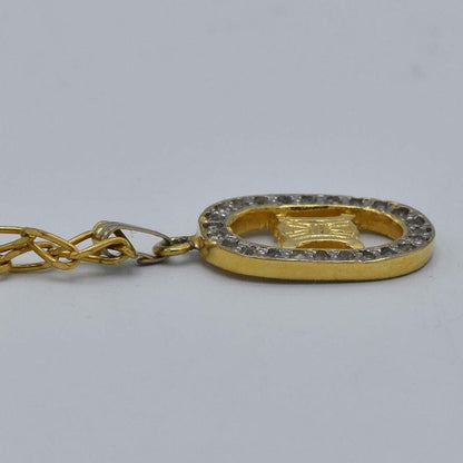 Celine Necklace Macadam Rhinestone GP Approx 5.2g Accessories H2158