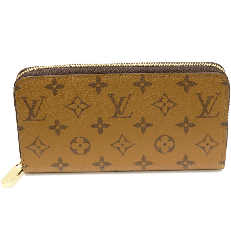 Louis Vuitton Round Zipper Long Wallet With Change Pocket Monogram Reverse
