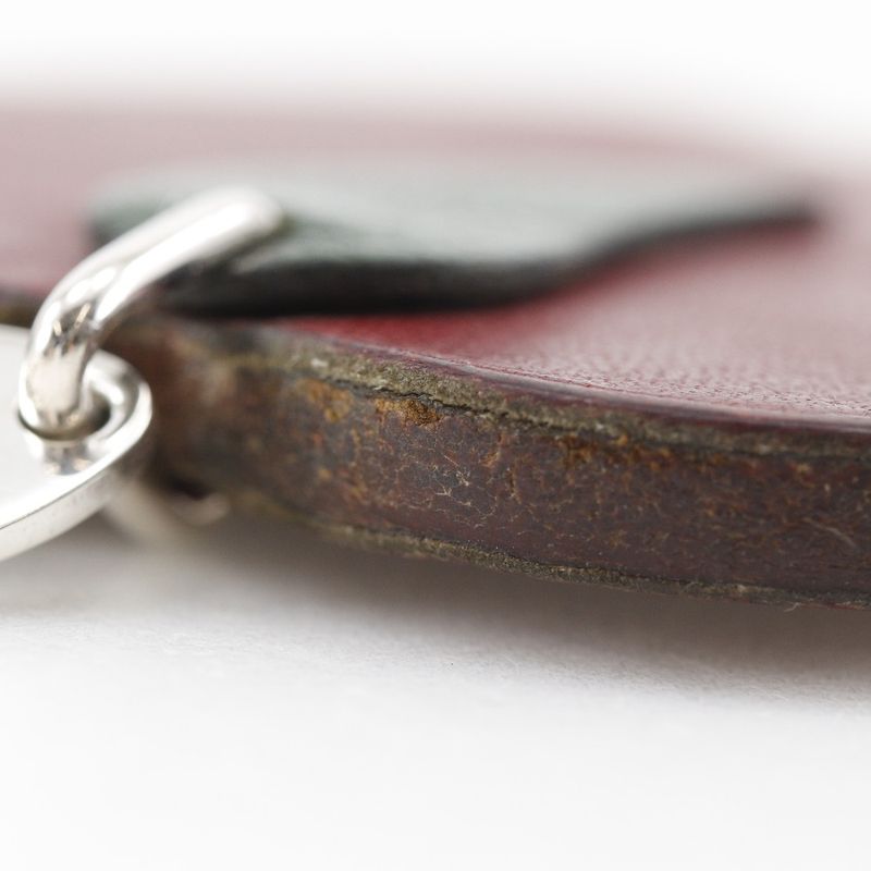Hermes Apple Motif Key Holder Bagcharm Leather Red Ladies Charm
