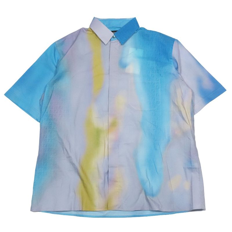 Unused 2021 Fendi Shirt Short Sleeve Total Logo Zucca Pattern Ff Carrigraffi