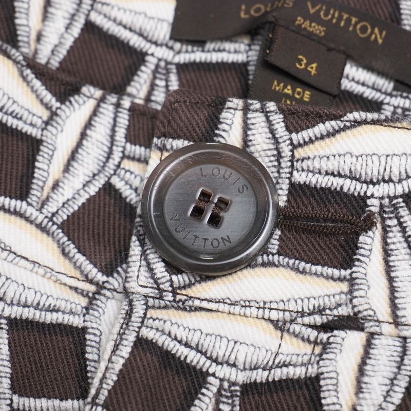 Louis Vuitton Pants Size 34 All Over Patterned Straight Stretch Cropped Pants