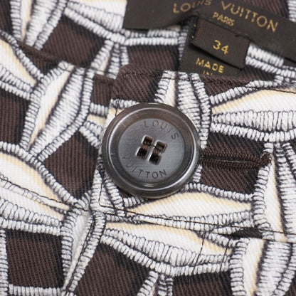 Louis Vuitton Pants Size 34 All Over Patterned Straight Stretch Cropped Pants