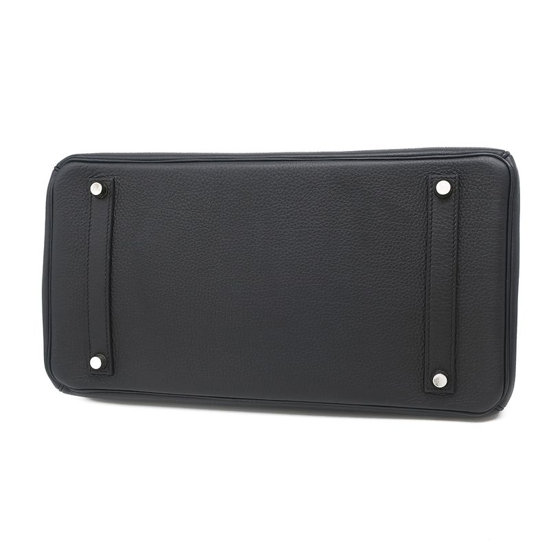 Hermes Handbag Birkin 35 Togo Black Matte Silver Hardware Black D Engraved