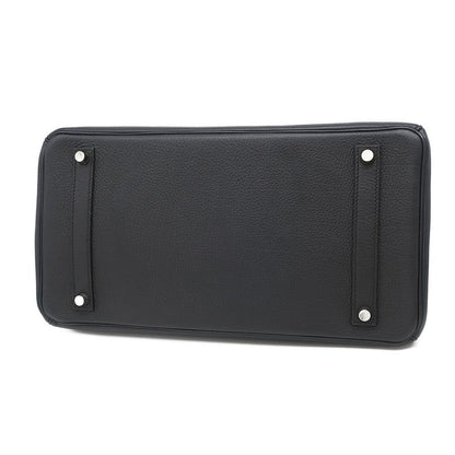 Hermes Handbag Birkin 35 Togo Black Matte Silver Hardware Black D Engraved