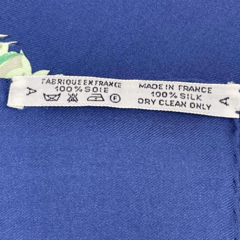 Hermes Scarf Carre 90 Equateur Equatorial Animals Birds All Over Silk Blue