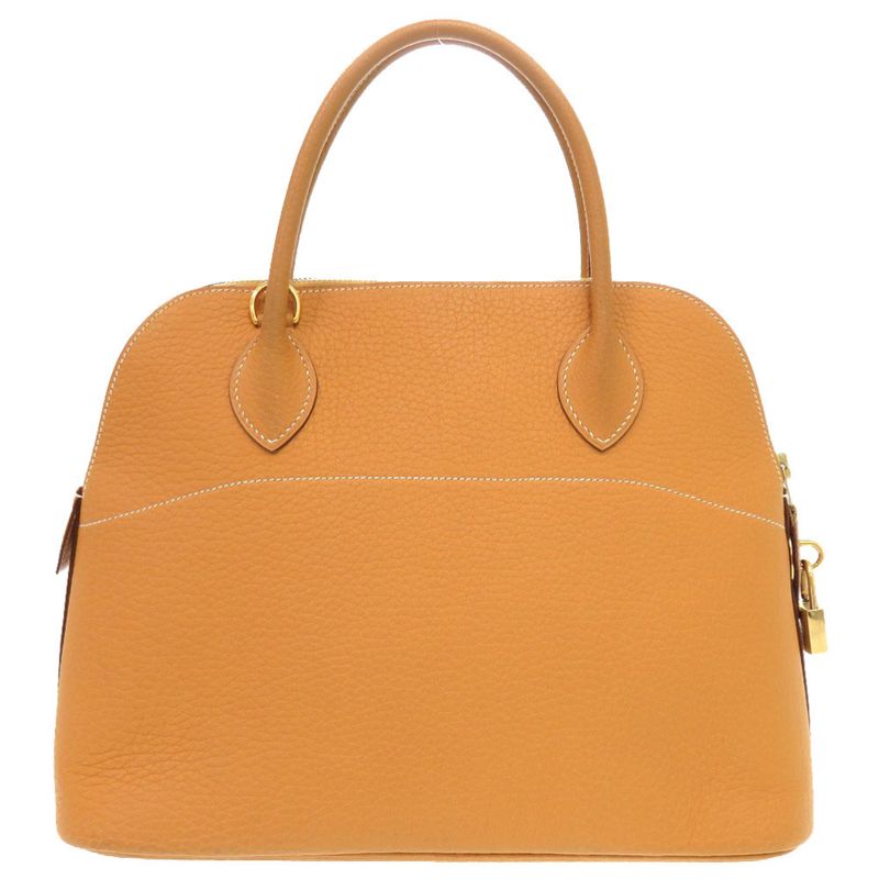 Hermes Bolide 31 Fjord Natural Sable Gold Hardware □I Engraved Handbag Brown