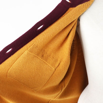 CHANEL 20AW P71510 100% Cashmere Coco Mark Buttons Bi-color Long Sleeves Long