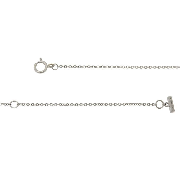 Tiffany & Co T TWO Circle Turquoise Necklace 18K White Gold 750 White Gold