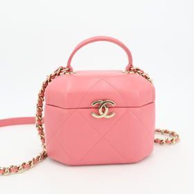 Chanel Handbag Coco Mark Matelasse Vendome Vanity Lambskin 2-way Shoulder Bag