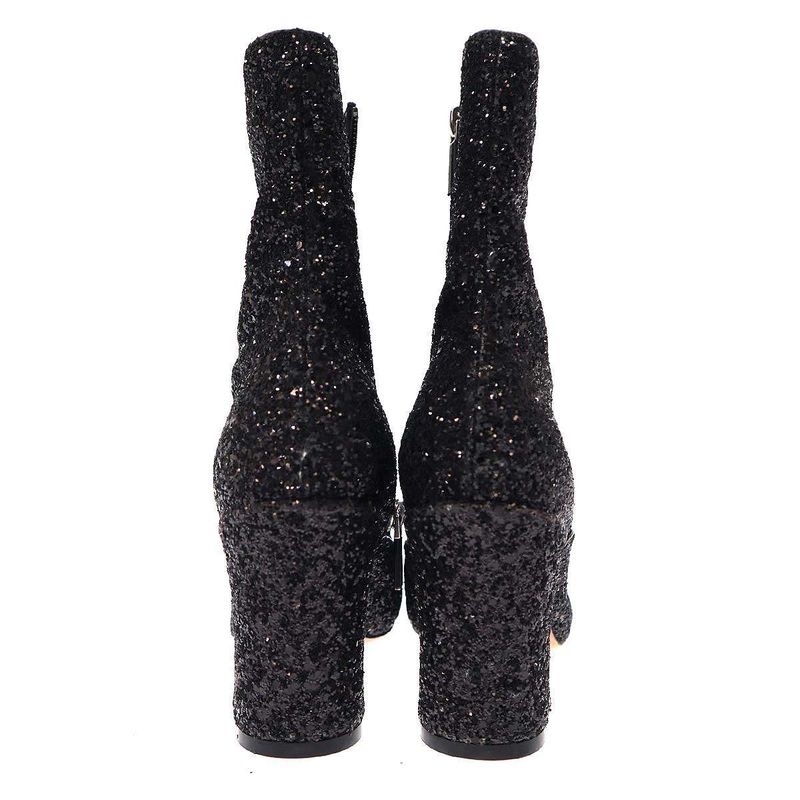 Christian Dior D-Circus Glitter Heel Boots Black 36