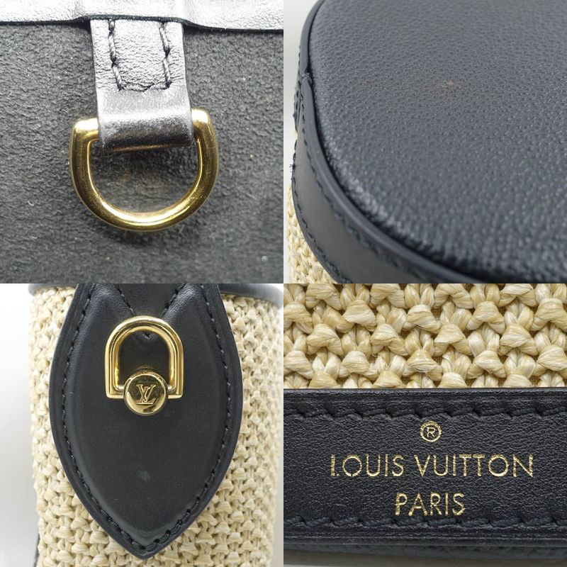 Louis Vuitton Petit Bucket 2WAY Bag Hand Shoulder - M59961 RFID Raffia