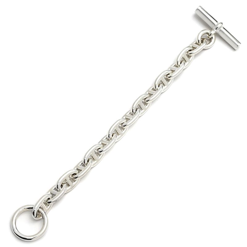 Hermes Bracelet Chaine D'ancre MM Silver 925 Silver 14 Frames Star Ring Silver