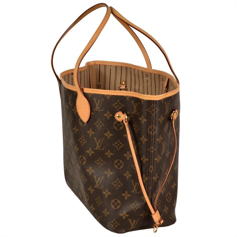 Louis Vuitton Neverfull MM Tote Bag Monogram Canvas M40156 Beige Ca4171
