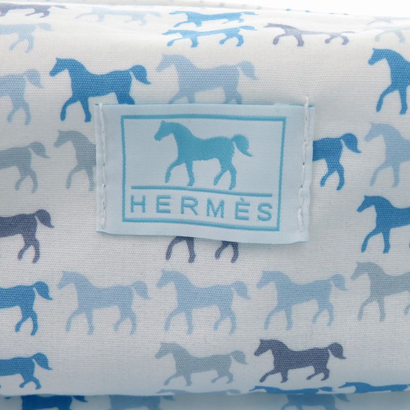 Hermes Cabriole Togo Bag MM Cotton White Blue Water 1009 Pouch Hermes
