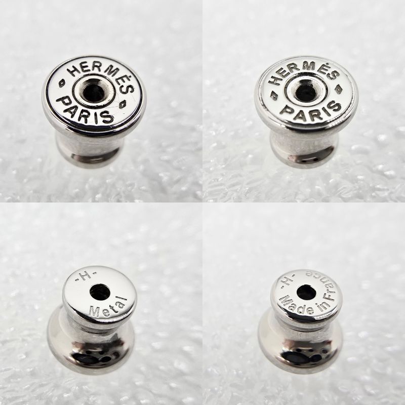 Hermes Attrage Earrings Binaural Enamel White/multicolor Stud Earrings With Box