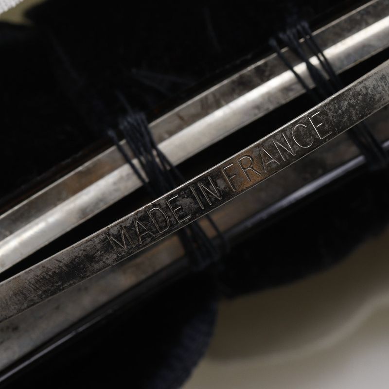 Chanel Camellia Ribbon Velour Black Women's Barrette