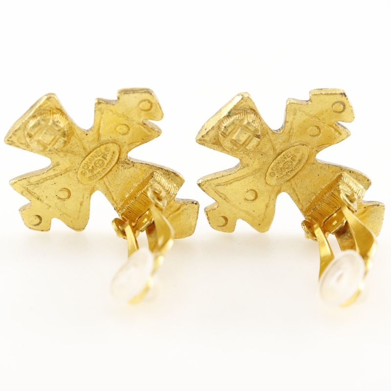 Chanel Coco Mark Cross Vintage Gold Plated 94P Ladies 12.5g Earring