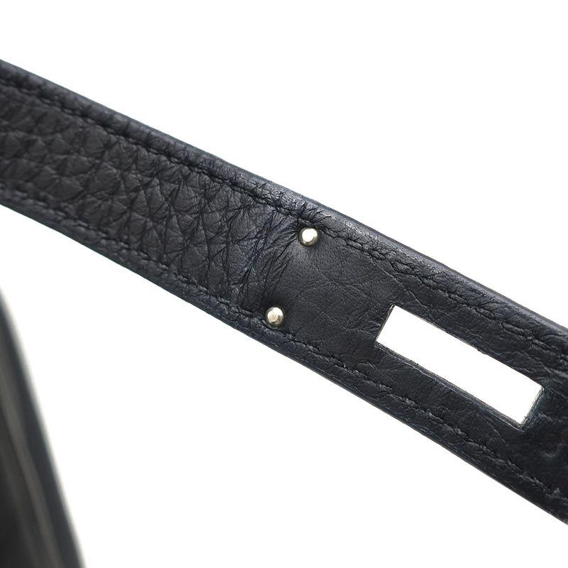 Hermes Handbag Birkin 35 Togo Black Matte Silver Hardware Black D Engraved