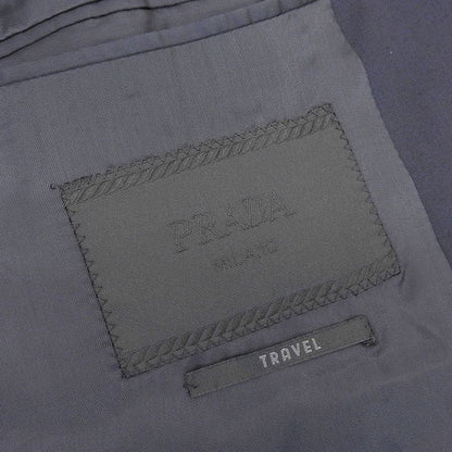 Prada 2019 Item Double Breasted Jacket Bleather 50 Men's Navy Blue Bre