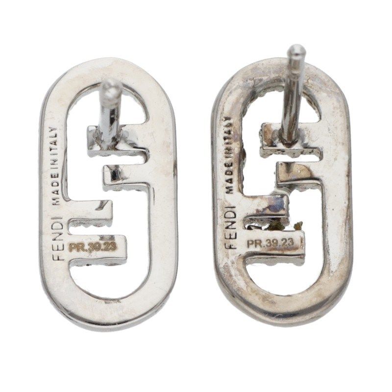 Fendi Orlok Rhinestone FF Motif Earrings Women